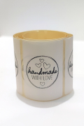 100 Adet Handmade With Love Termal Sticker - Paketleme Ve Kargo Etiketi (5X4 CM)