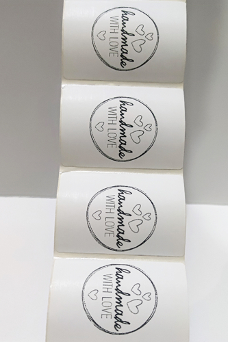 100 Adet Handmade With Love Termal Sticker - Paketleme Ve Kargo Etiketi (5X4 CM) - 1