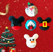 5 Parça Minnie Mickey Mouse ve Kardan Adam Yılbaşı Organik Keçe Oyuncak Seti