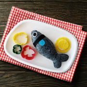 5 Parça Balık Menüsü Evcilik Keçe Oyuncak Seti - %100 Organik Felt Toys