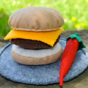 6 Parça Eğitici Hamburger Yapma Seti - %100 El Yapımı Organik Keçe Oyuncak