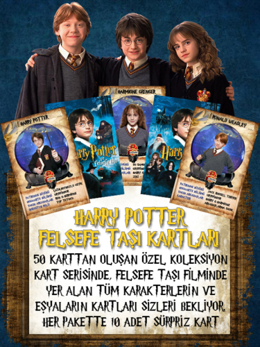 Harry Potter ve Felsefe Taşı - 1 Paket 10 Adet Sürpriz Kart - 50 Kartlık Özel Koleksiyon Kart Serisi - 1