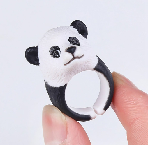 Ayarlanabilir 3D Panda Yüzük - 1