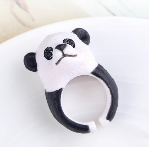 Ayarlanabilir 3D Panda Yüzük - 2